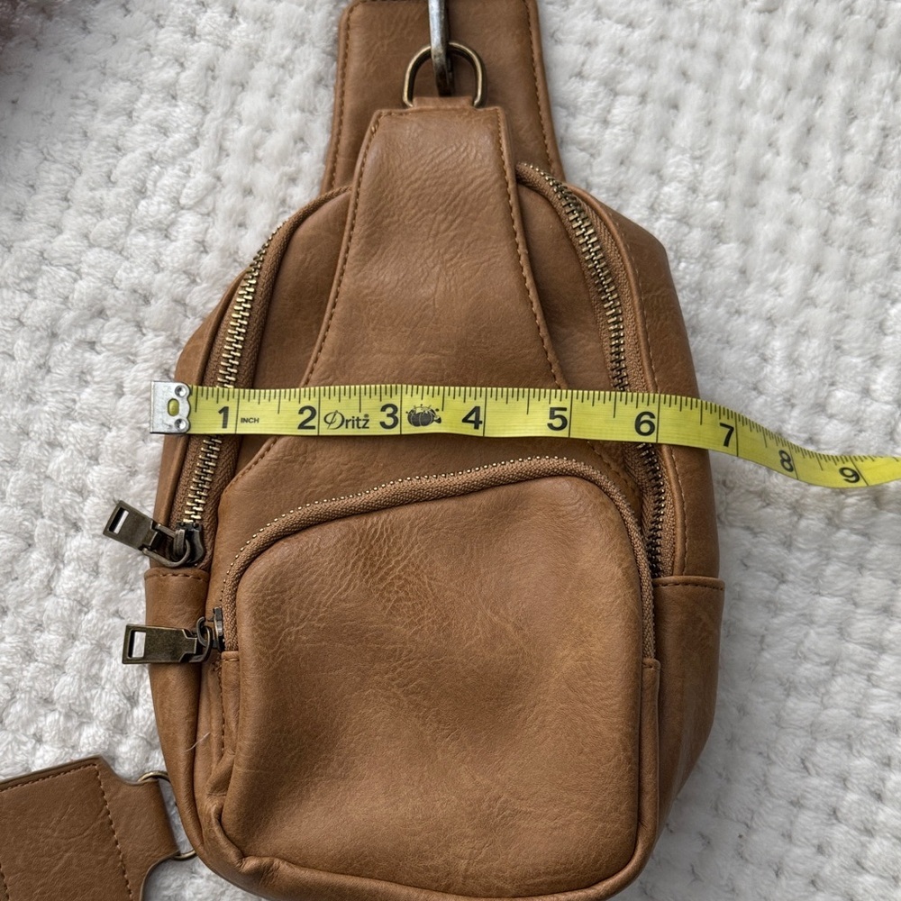 πβ¨ EUC Mini Backpack Sling Purse | Brown Faux Leather β¨π - Picture 3 of 9
